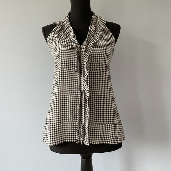 BCBG Checkered Halter Top - Picture 1 of 4